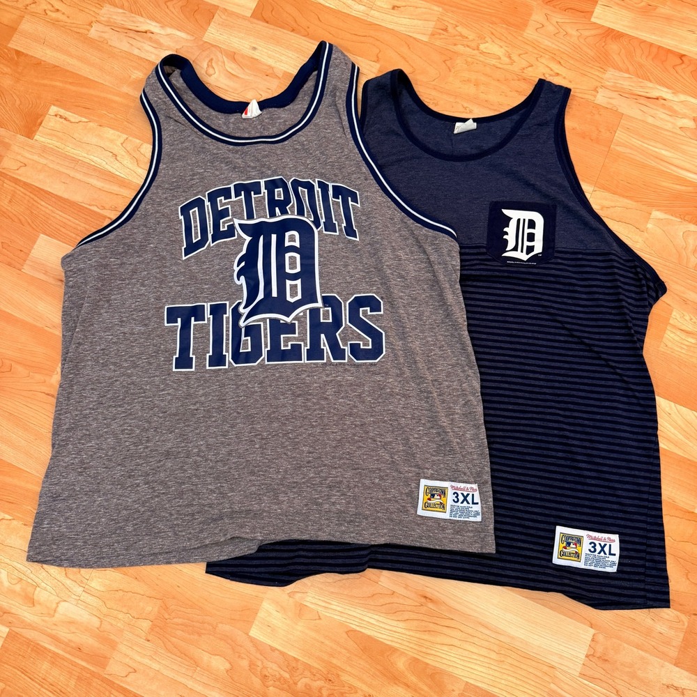 Mitchell & Ness Detroit Tigers Tank Top Bundle Mens 3XL Cooperstown Collection